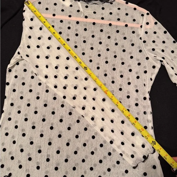 Davi & Dani Sheer Polka Dot Blouse - Black and White mesh - Picture 5 of 9